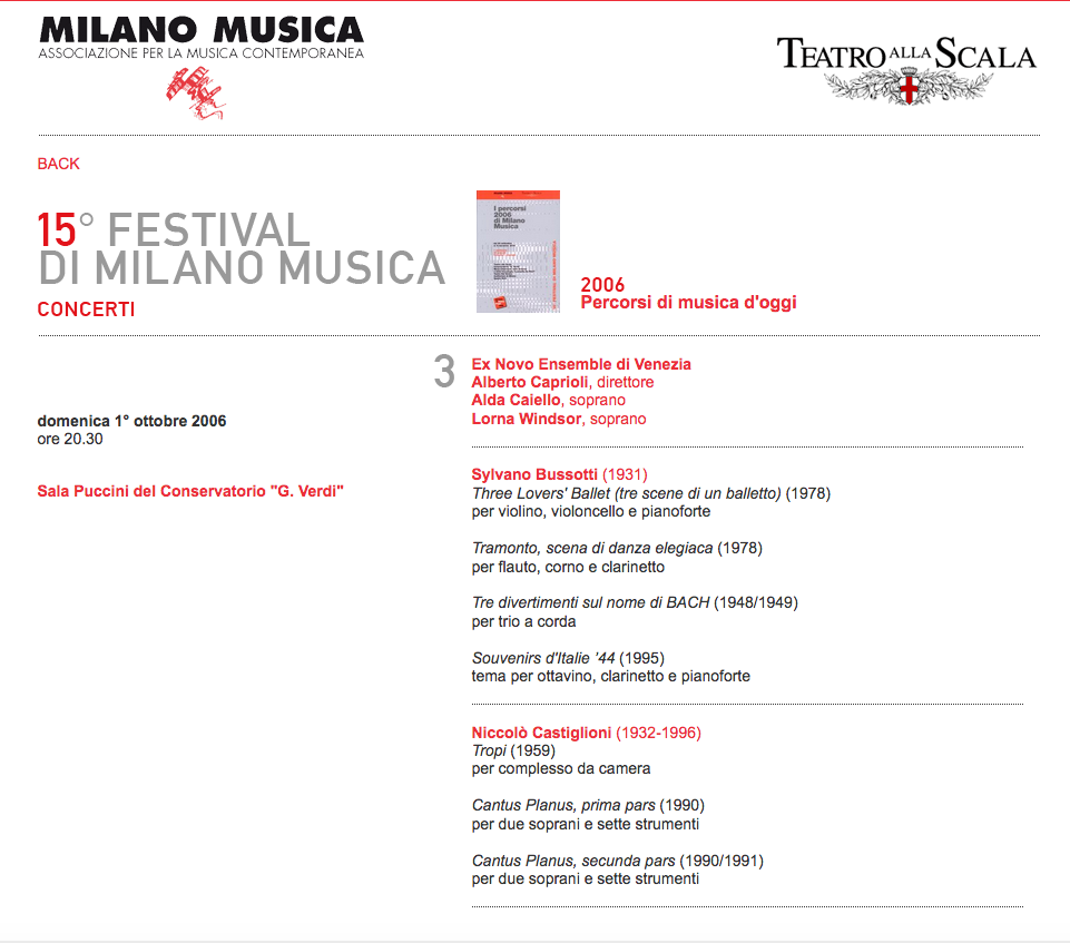 MILANO MUSICA 2006